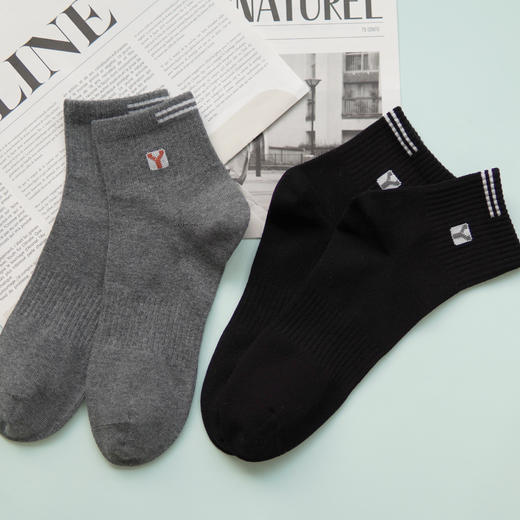 【2双装】男士四季棉袜中筒运动休闲袜男棉袜【6双6折 2521101】 商品图3