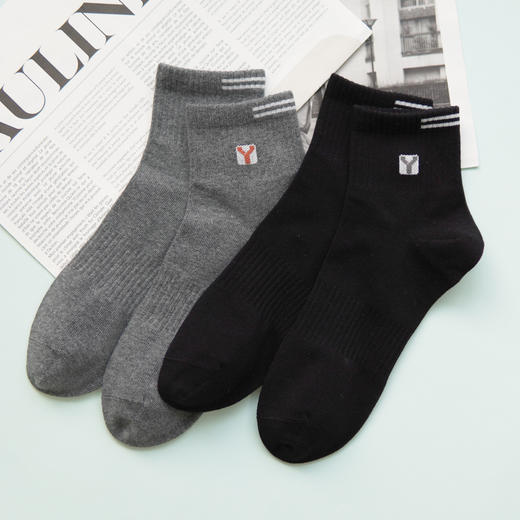 【2双装】男士四季棉袜中筒运动休闲袜男棉袜【6双6折 2521101】 商品图2