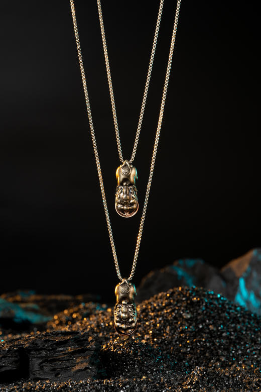 【宫里上新】吸钱貔貅-白铜貔貅套装（含链） 商品图2