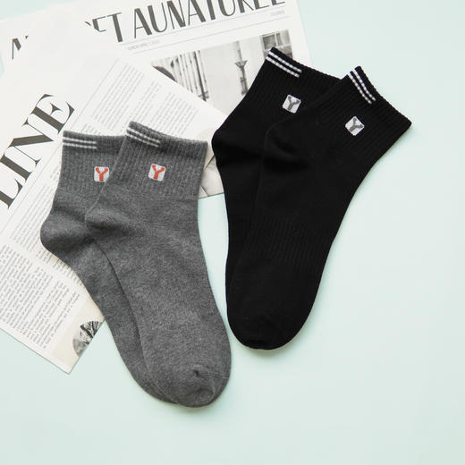 【2双装】男士四季棉袜中筒运动休闲袜男棉袜【6双6折 2521101】 商品图0