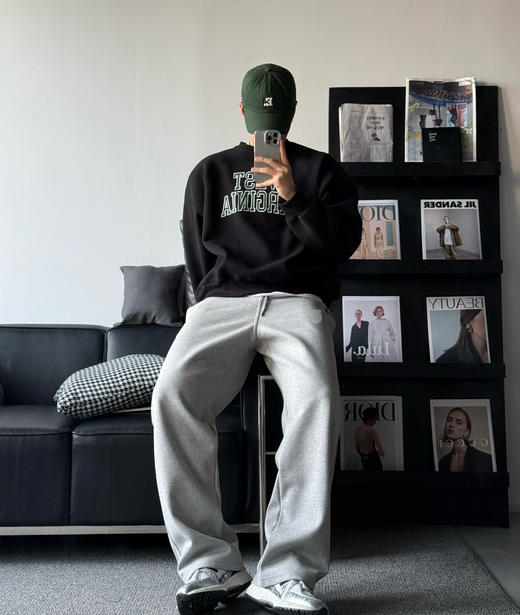 ❣️虎头冬款来袭加绒版❗一条解决粗腿弯腿❗ 【男士虎头刺绣直筒加绒卫裤】🥰420g一体加绒针织棉， 🍭外层紧密防风，内里配色银狐绒，保暖力度max！ 商品图3