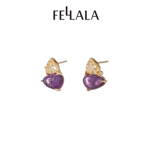 2楼Fellala/翡拉拉专柜「糖果」系列紫水晶耳钉耳环货号925430104吊牌价1199现价1079 商品图0