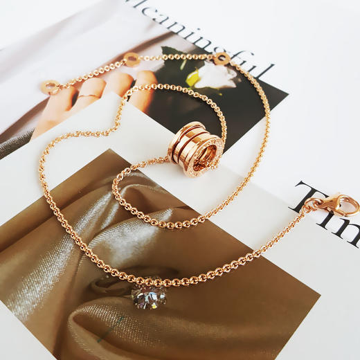 【95新】BVLGARI宝格丽B.zero1系列18K玫瑰金弹簧项链链长约45cm中性款131125AK30 商品图6