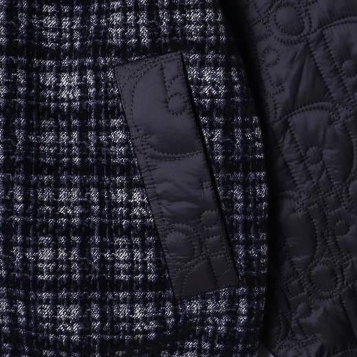 WT283SDSA秋冬新款痞帅男装舒适撞色格子拼接拉链立领连帽卫衣外套百搭 商品图3