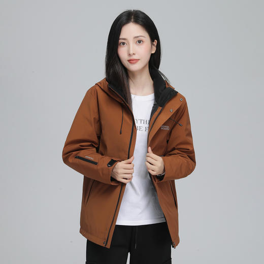 半身缘男女装 冬季男女同款情侣款一衣三穿防风衣蓄热羽绒服2356 商品图0