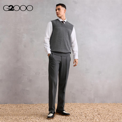 G2000男装FW25【绵羊毛混纺/舒适羊绒】百搭毛衣背心58175063 商品图1