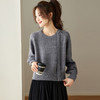 法式飘带针织衫，长袖宽松慵懒风清新打底衫CC-27-25240 商品缩略图1