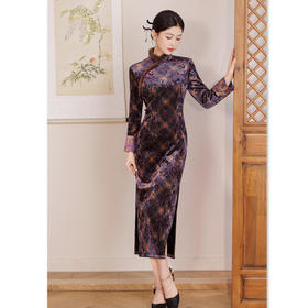 复古国风长袖加绒，高级感中式旗袍GX-282268