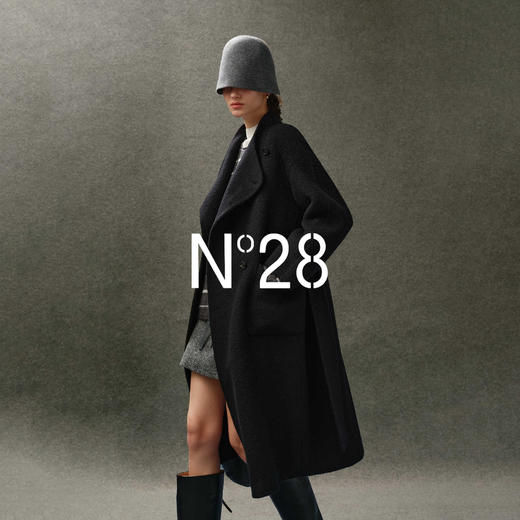 N°28【零压感】羊驼毛呢大衣女秋冬季大翻领高级感长款毛呢外套8855A1D637 商品图3