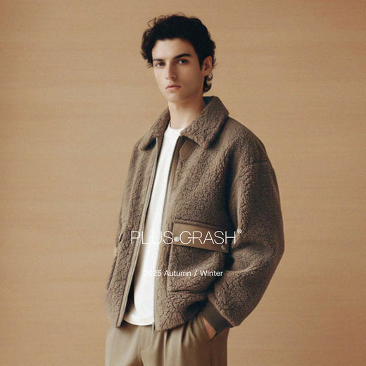 PLUS CRASH冬季新款底特律保暖老钱风高级感加厚百搭毛领夹克外套 商品图1