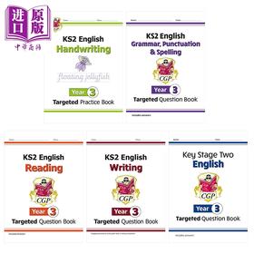 预售 【中商原版】英国原版CGP 小学三年级 英语目标练习册5册 7-8岁 手写写作阅读理解语法 KS2 English Targeted Question Book