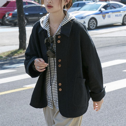 裁缝学苑AH93韩系短外套纸样外套加厚短款夹克女装打版裁剪图纸 商品图4