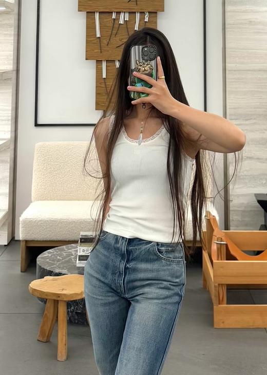 女款修身丝绵蕾丝边背心ba008 商品图3