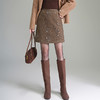 重工贴钻小香风洋气半身裙小个子高腰A字裙MYX95879 商品缩略图1