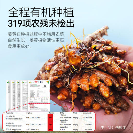 璞匠有机姜黄粉官方旗舰店非纯姜粉食用冲饮咖啡烘焙咖喱健身食品 商品图3