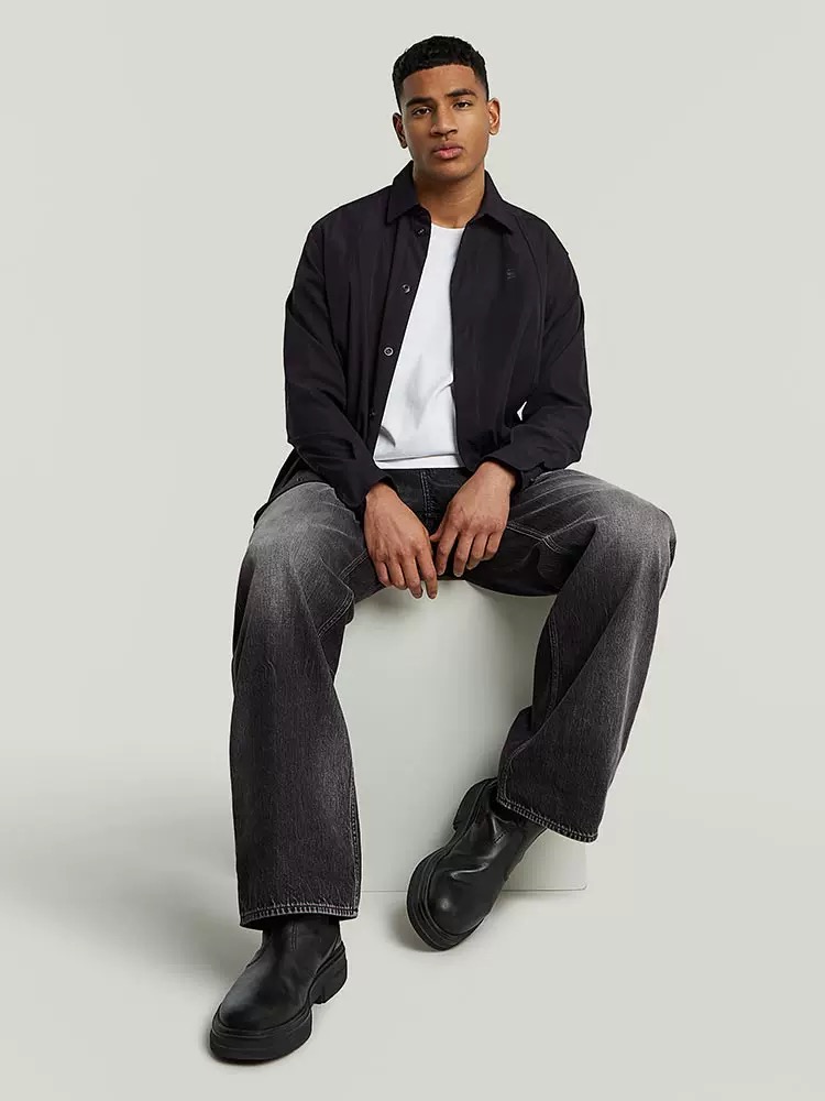 G-STAR RAW Type 96宽松直筒加绒加厚男士牛仔长裤