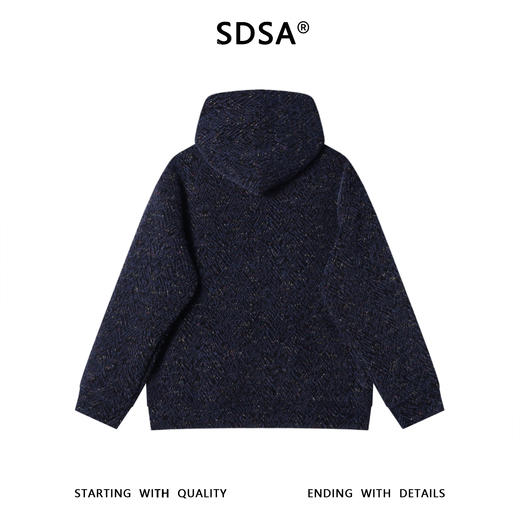 WY1383SDSA男士秋冬新款痞帅男装宽松潮流彩色提花绒毛抽绳连帽卫衣百搭 商品图4