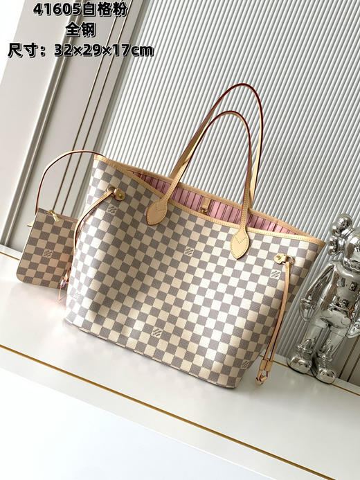 秋冬特惠💰1290 渠道级LV【全钢五金 变码芯片】te级LV 全套包装 41605白格 经典购物袋 中号 商品图0