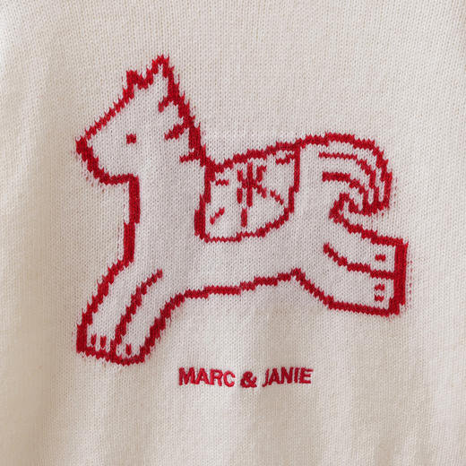 马克珍妮男女童木马童话羊毛针织衫2025年冬装新款551855 商品图4