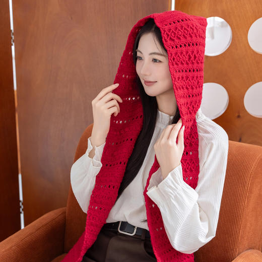 苏苏姐家线语连帽围巾手工diy钩针编织毛线团羊毛线自制材料包 商品图3