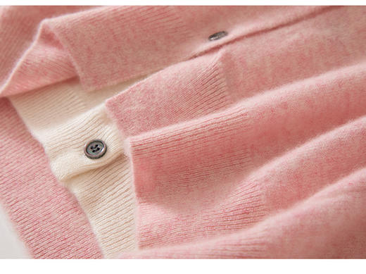 羊毛羊绒混纺假两件 V 领四粒扣开衫 商品图7