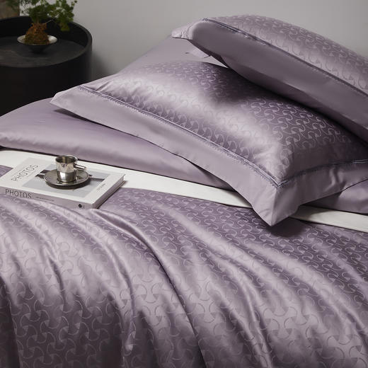 140支长绒棉染色提花四件套-勾勒紫 商品图2