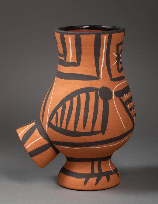 独角鹿西洋古董1958年代西班牙艺术巨匠毕加索与法国Madoura工坊合作出品限量装饰陶瓶「Chouette Mate (A.R.405) 哑光猫头鹰 405」 商品图3