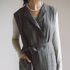 绽放599朵/无束风衣·汉麻开襟无袖马甲式风衣中长款文艺外搭新款 商品缩略图1