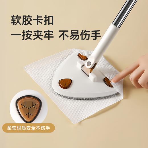 美丽雅三角形洗脸巾拖把除尘天花板清洁神器夹布纱窗刷一次性懒人免手洗拖布 商品图5