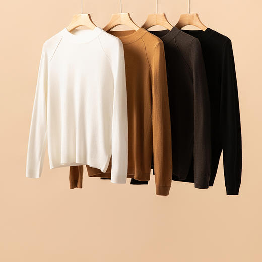 内搭外穿都好看！薄款羊毛衫女100纯羊毛时尚款半高领打底衫 Y02 商品图4