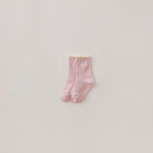 马克珍妮女童四季穿花边蝴蝶结无骨中筒袜551900 商品图2