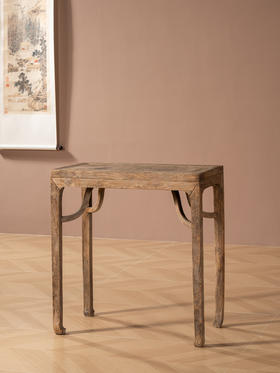 清早期	榉木霸王枨四面平条桌