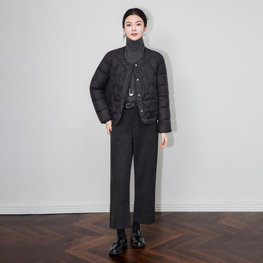 加厚保暖小香风撞料90白鸭绒短款羽绒服外套WLZD2514107 商品图0