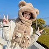 【双倍加厚面料❗️可爱造型呆萌】小熊帽子女冬季可爱百搭保暖毛绒帽手套连帽围脖围巾一体三件套潮。ja 商品缩略图3