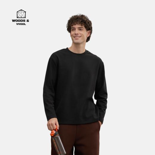 ² 清仓59元【男士维斯醋酸羊毛圆领长袖打底衫】加绒长袖T恤 双面绒感基础百搭 HM02-CRMM-MJN 商品图4