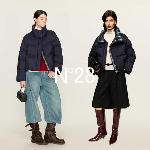N°28 高领短款90白鹅绒服女秋冬加厚保暖极简风小个子羽绒服外套8855A1Y260 商品图5