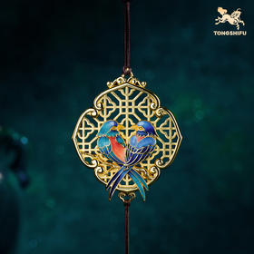 铜师傅《四喜临门》桌面客厅喜鹊包包铜挂件 家居装饰乔迁礼物