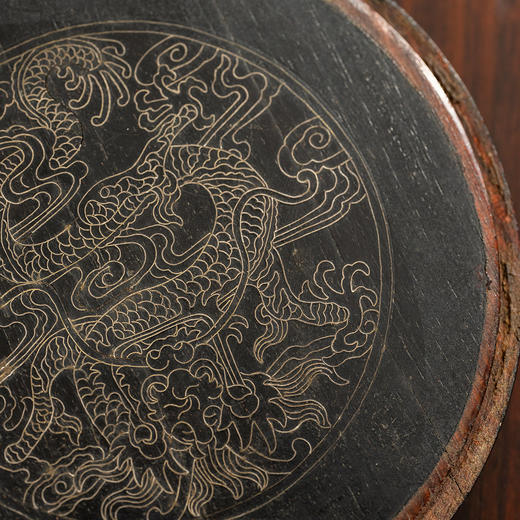 清	紫檀嵌银丝龙纹器座 商品图2