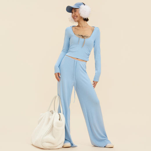 跃牌【禅语梵心】翻领大领口健身服女芭蕾运动上衣跑步长袖T恤弹力瑜伽服CX3526 商品图3