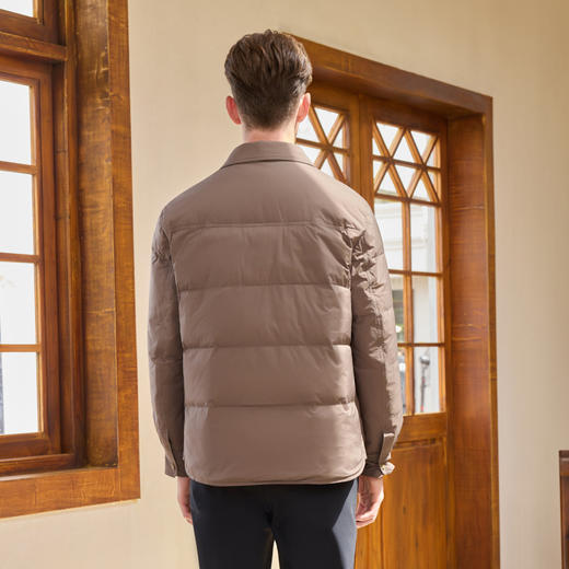 半身缘男装 冬季简约时尚透气翻领羽绒服254212M01710104 商品图4