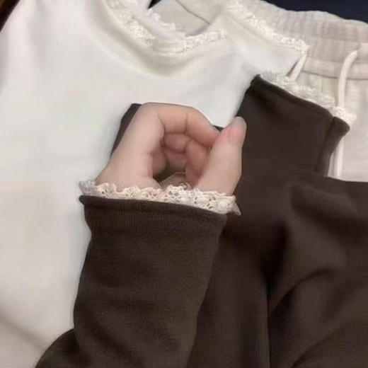 【99元2件】女士秋冬打底衫花边奥绒衫【FF25836】 商品图2