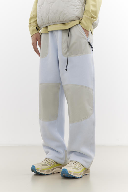 吃茶去chichaqu25秋冬山系拼接抓绒摇粒绒保暖宽松户外卫裤束脚 商品图2