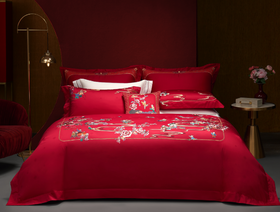 恐龙XX【百子纳福】50S全棉缎纹提花婚庆八件套（线下专柜同款）