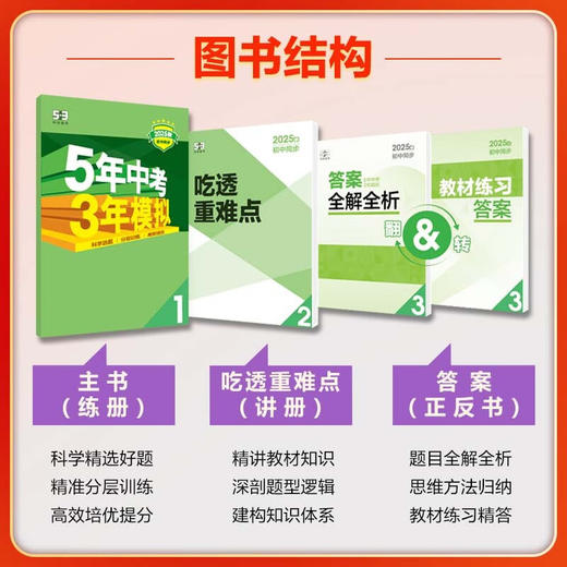 五年中考三年模拟七年级上册下册语文数学英语物理化学道德与法治历史5年中考3年模拟初一练习册 商品图2