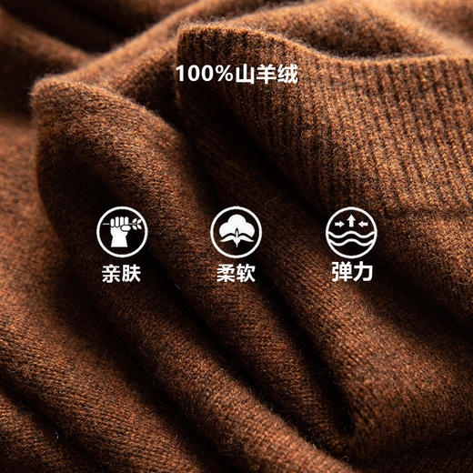 恰到好处~康赛妮100%山羊绒开衫女圆领毛衣长袖针织衫外套 商品图1