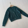 【à perles】LP*山羊绒拉绒镂空毛边V领开衫 商品缩略图2