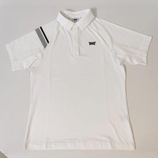 P*家夏季男士简约设计感短袖POLO 斜肩条纹印花背后排气孔M225097 商品图3