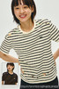 CryingCenter 女款正肩圆弧钉珠条纹短袖 哭喊中心 商品缩略图5