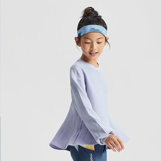 儿童卫衣女童春款肌理感纯色长袖个性运动套头衫M33210301【专属】 商品图3