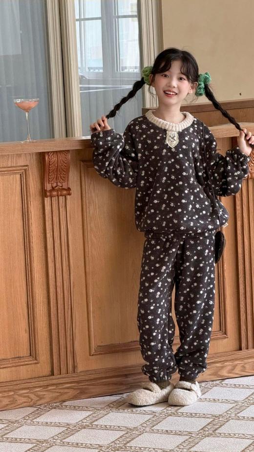 【西蒙日记儿童花边雪呢绒家居服DLXNLJJF】✅暖绒绒暴击！挖到宝必须按头安利！ ✅雪呢绒触感像云朵，锁温不闷汗-XMRJ 商品图9